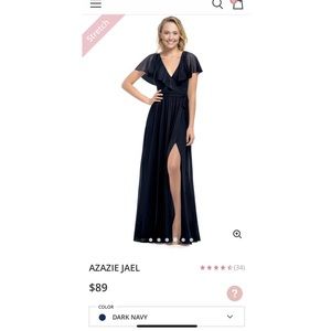 Azazie Jael Dress - Dark Navy A16